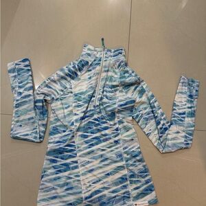 Obermeyer Blue and White Long Sleeve Top